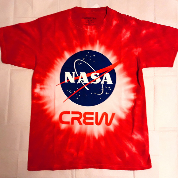 NASA Crew Logo Tie Dye Official cotton T-Shirt L NWT - Picture 1 of 3